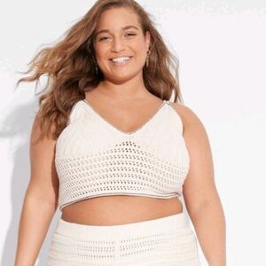 Women's Open Work Sweater Tank - Wild Fable White XL